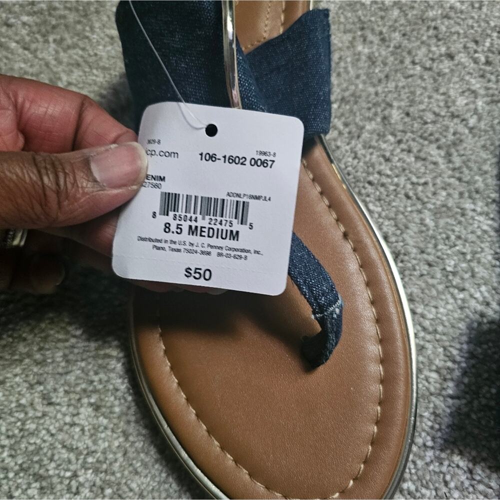 Liz Clairborne Denim Blue Sandals Size 8.5 - Picture 3 of 8
